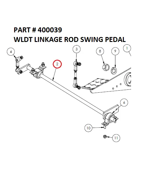 WLDT LINKAGE ROD SWING PEDAL - Part No. 400039