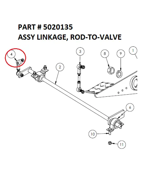 ASSY LINKAGE, ROD-TO-VALVE - Part No. 5020135