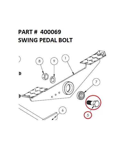 SWING PEDAL BOLT - Part No. 400069