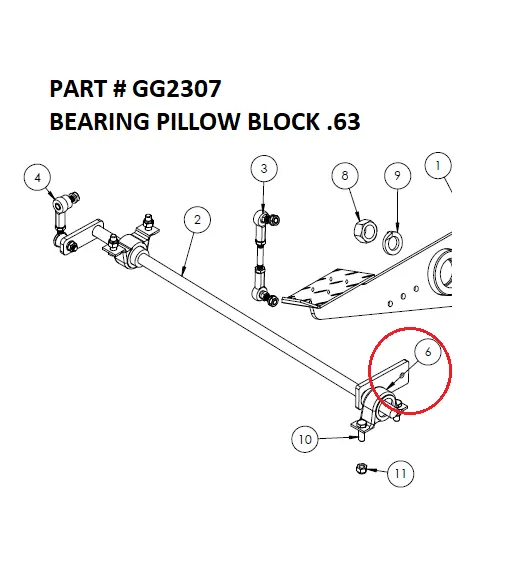 BEARING PILLOW BLOCK .63 - Part No. GG2307