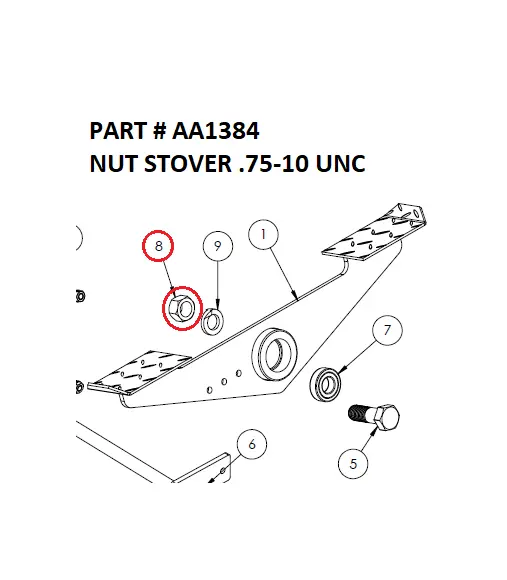 NUT STOVER .75-10 UNC - Part No. AA1384