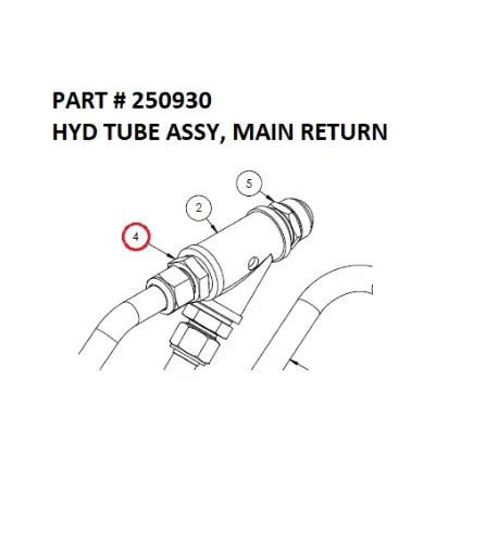 [1050 XR - 250930] Serco 1050XR Hydraulic Tube Assembly Main Return (Part 250930)