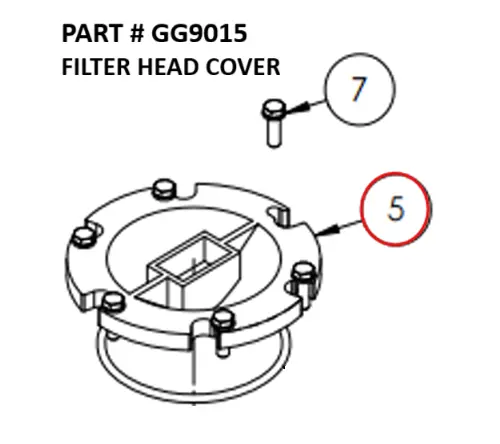 [1050 XR - GG9015] Serco 1050XR Hydraulic Filter Head Cover (Part GG9015)