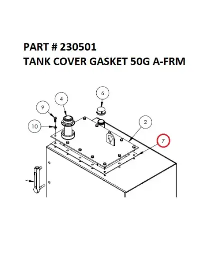 [1050 XR - 230501] Serco 1050XR Tank Cover Gasket 50 Gallon A-Frame (Part 230501)