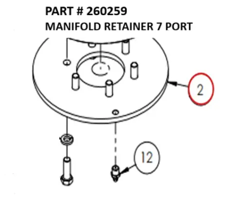 [1050 XR - 260259] Serco 1050XR & 8500 7-Port Manifold Retainer (Part 260259)