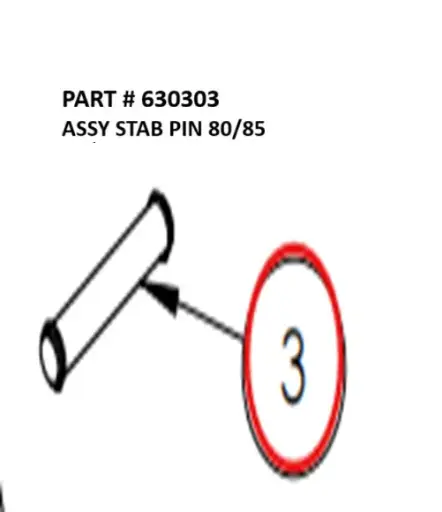 [1050 XR - 630303] Serco Stabilizer Pin Assembly, 80/85 (Part 630303)