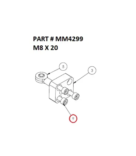 [1050 XR - MM4299] Serco 1050XR Metric Bolt, M8 x 20 (Part MM4299)