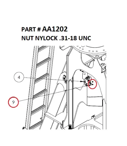 [1050 XR - AA1202] Nylock Nut 5/16"-18 UNC for Serco 1050XR & 8500 (Part AA1202)