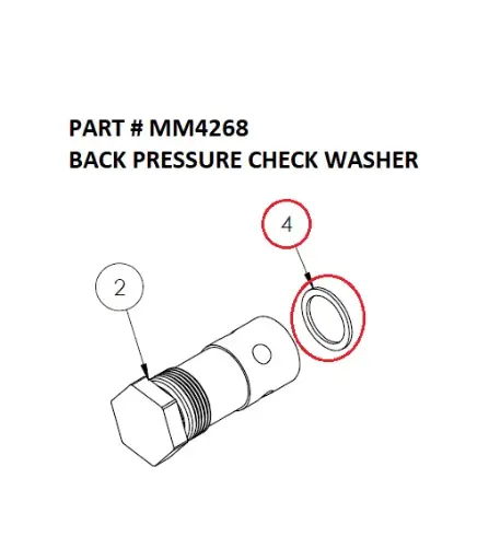 [1050 XR - MM4268] Serco 1050XR Back Pressure Check Washer (Part MM4268)