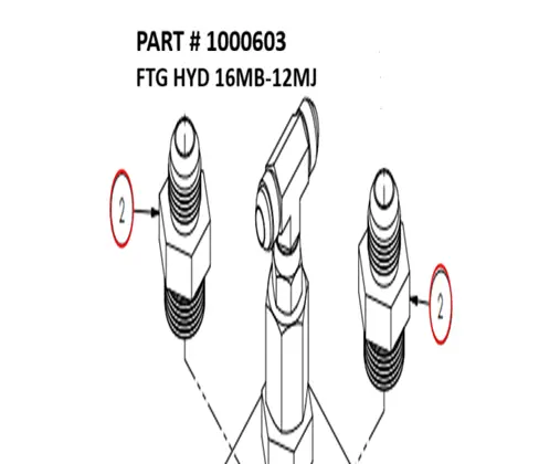 [1050 XR - 1000603] Hydraulic Fitting 16MB-12MJ for Serco 1050XR (Part 1000603)