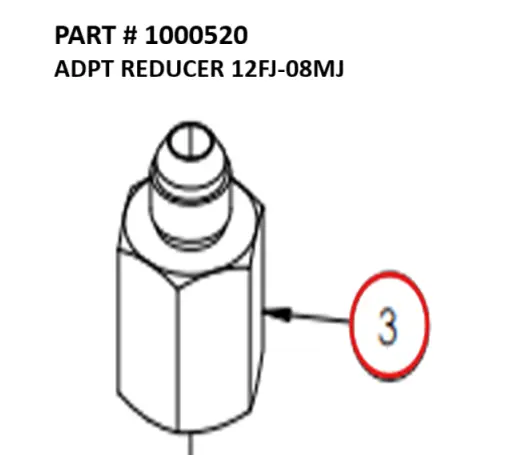 [1050 XR - 1000520] Reducer Adapter 12FJ-08MJ for Serco 1050XR (Part 1000520)