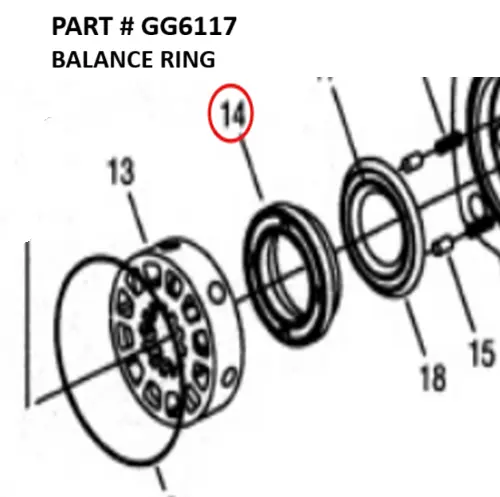 [1050 XR - GG6117] Serco 1050XR Hydraulic Motor Balance Ring (Part GG6117)