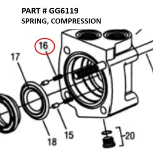[1050 XR - GG6119] Serco 1050XR Hydraulic Motor Compression Spring (Part GG6119)