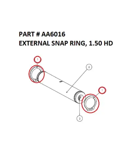 [1050 XR - AA6016] External Snap Ring, 1-1/2" HD for Serco 1050XR (Part AA6016)