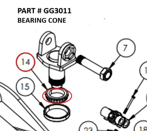 [1050 XR - GG3011] Serco 1050XR & Grapple Bearing Cone (Part GG3011)