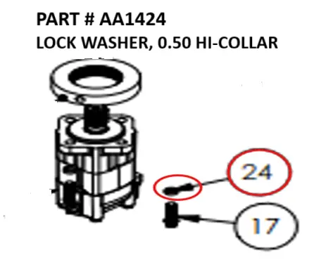[1050 XR - AA1424] Lock Washer, 1/2" Hi-Collar for Serco 1050XR, 8500 & Grapple (Part AA1424)
