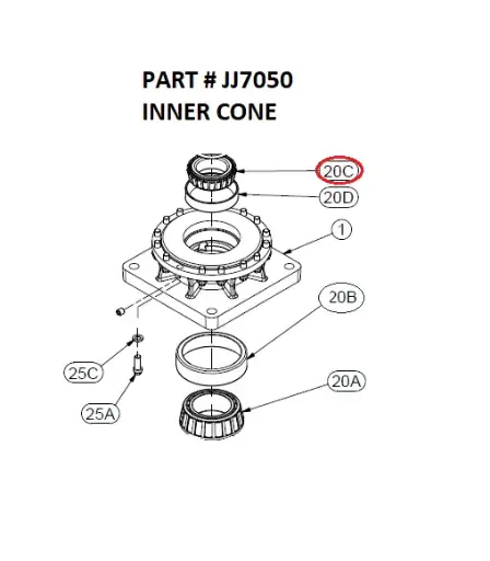 [1050 XR - JJ7050] Serco 1050XR Gearbox Inner Bearing Cone (Part JJ7050)