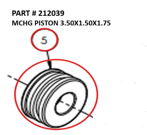 [1050 XR - 212039] Serco 1050XR & Grapple Machined Piston, 3.5" x 1.5" x 1.75" (Part 212039)