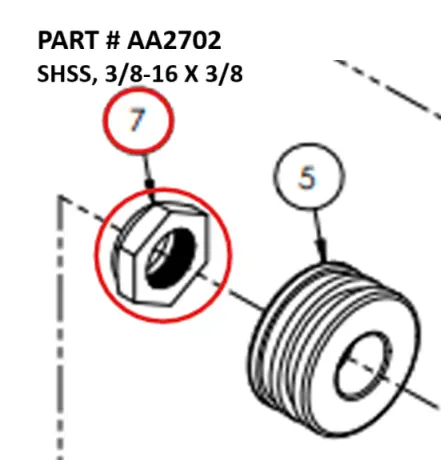 [1050 XR - AA2702] Socket Set Screw, 3/8-16 x 3/8 for Serco 1050XR (Part AA2702)