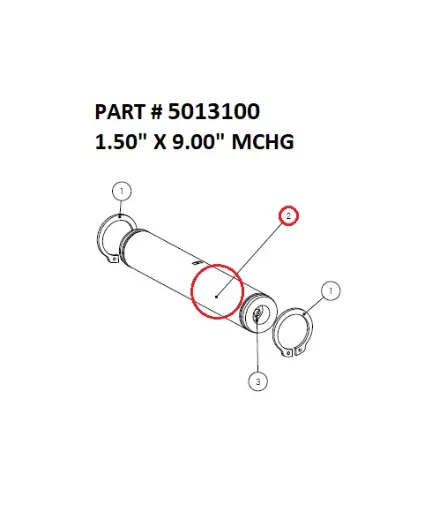 [1050 XR - 5013100] Serco 1050XR Machined Pin, 1-1/2" x 9" (Part 5013100)