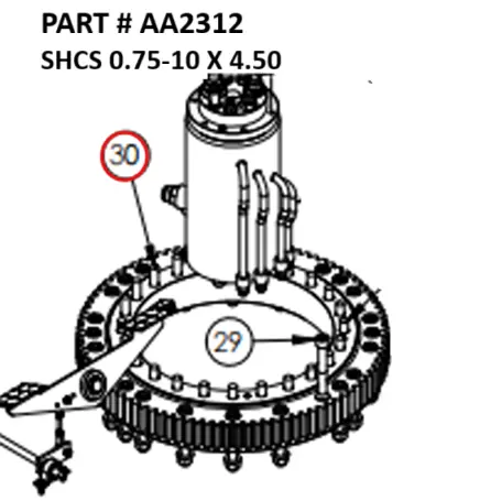 [1050 XR - AA2312] Socket Head Cap Screw 3/4"-10 x 4.5" for Serco 1050XR & 8500 (Part AA2312)
