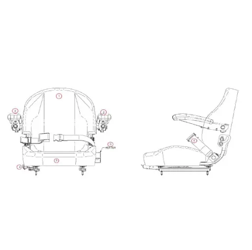 [1050XR - HH1016] ASSY SEAT, FOLD-DOWN w/ Heat HH1016
