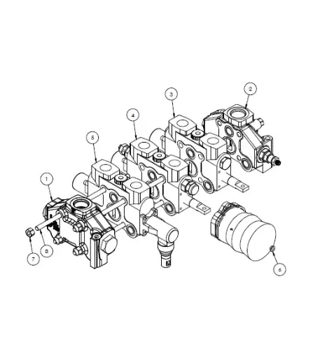 [1050XR - MM4001] Serco 1050XR Hydrocontrol Main Control Valve Assembly, Straight Boom (Part MM4001)