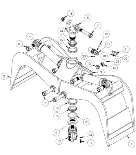 [1050XR - 680893]  ASSY GRAPPLE, 1/3 CD BUTT, BB ARMS 680893