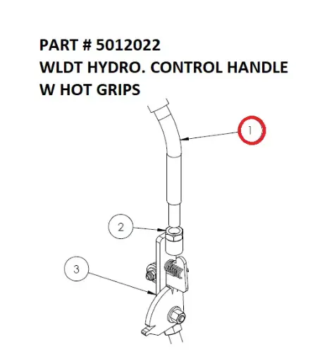 [8500 - 5012022] Serco 8500 Hydrocontrol Handle with Hot Grips Weldment (Part 5012022)