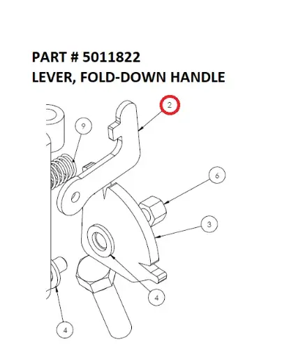 [8500 - 5011822] Serco 8500 Lever, Fold-Down Handle (Part 5011822)
