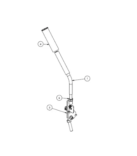 [8500 - 5012020] ASSY HYDRO. CONTROL HANDLE, LH FOLD DOWN WITH HOT GRIPS 5012020