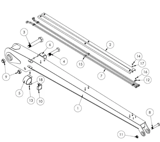 [8500 - 5014692] ASSY 8500 STRT JIB, 12.75' W/ JIB TUBE GUARDS 5014692 