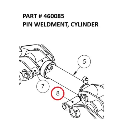 [8500 - 460085] Serco 8500 Pin Weldment, Cylinder (Part 460085)