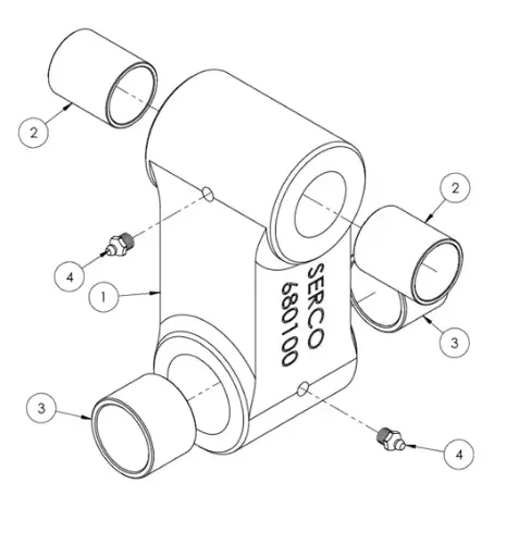 [8500 - 680100] ASSY HANGER, 85/80 TO ROTATOR, 5.75 C-C 680100