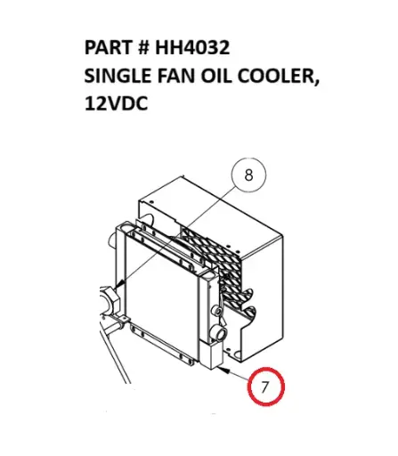 [8500 - HH4032] Serco 8500 Single-Fan Hydraulic Oil Cooler, 12V DC (Part HH4032)