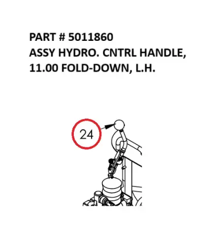 [8500 - 5011860] Serco 8500 Hydrocontrol Handle Assembly, 11.00 Fold-Down, Left-Hand (Part 5011860)