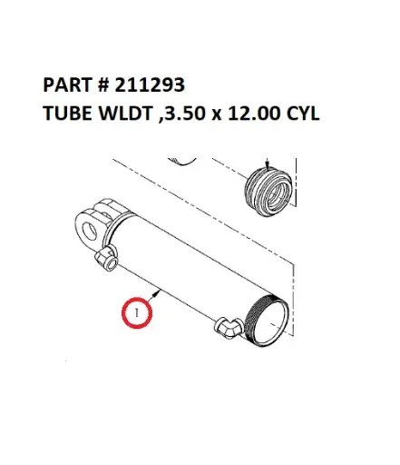 Serco Tube Weldment, 3.5" x 12" Cylinder