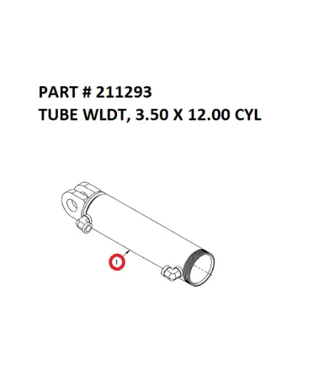 [GRAPPLE - 211293] Serco Grapple Tube Weldment, 3.5" x 12" Cylinder (Part 211293)