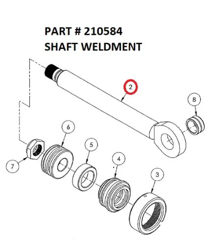[GRAPPLE - 210584] Serco Grapple Shaft Weldment (Part 210584)