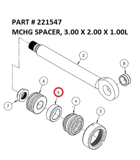 [GRAPPLE - 221547] Serco Grapple Machined Spacer, 3" x 2" x 1" Long (Part 221547)