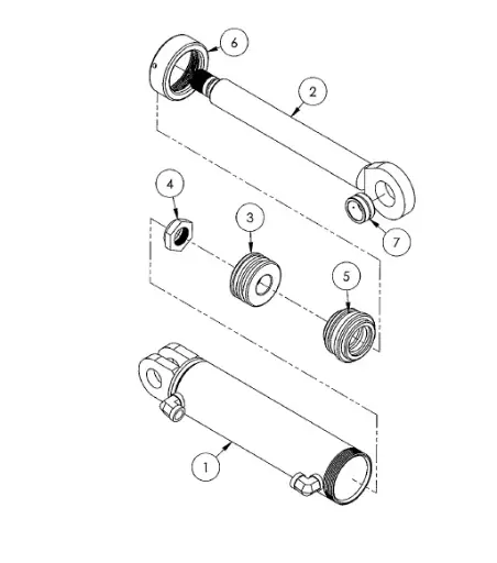 [GRAPPLE - 021267] ASSY GRAPPLE CYLINDER 3.50 X 12.00 021267