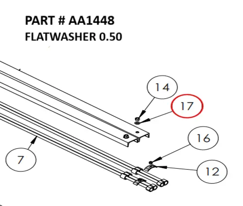 [1050 XR - AA1448] Flat Washer 1/2" for Serco 1050XR & 8500 (Part AA1448)