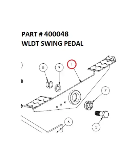 [1050 XR - 400048] Serco 1050XR & 8500 Swing Pedal Weldment (Part 400048)